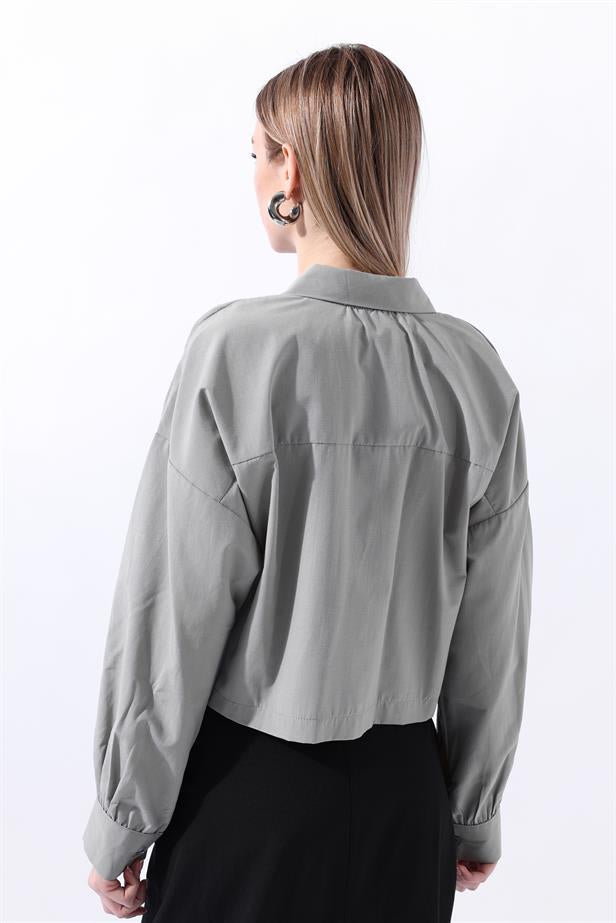 RYN Wholesale Pocket Crop Shirt Gray - La Crosse