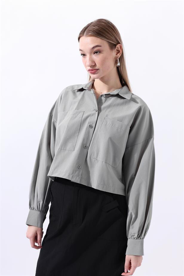 RYN Wholesale Pocket Crop Shirt Gray - La Crosse