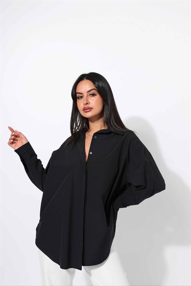 RYN Wholesale Black Hidden Button Shirt - Moncada