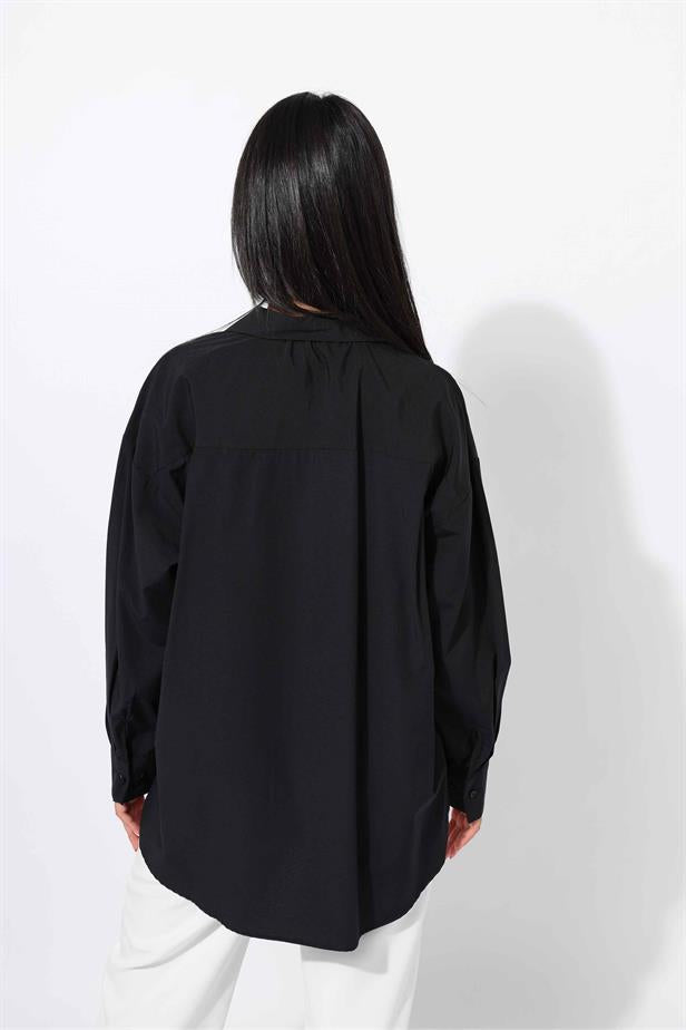 RYN Wholesale Black Hidden Button Shirt - Moncada