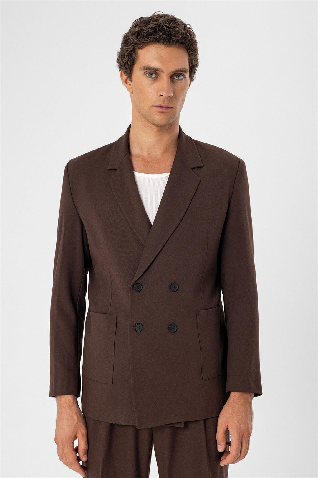 ANT Double Breasted Men's Blazer Jacket with Bag Pocket - Pessac