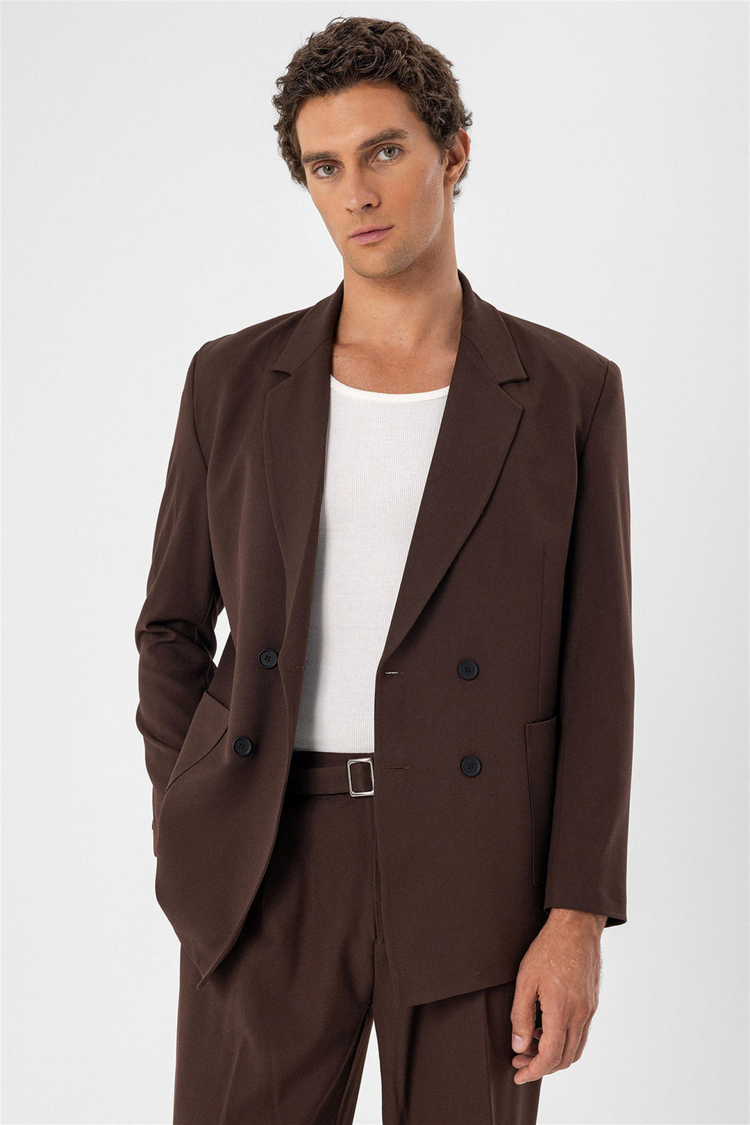 ANT Double Breasted Men's Blazer Jacket with Bag Pocket - Pessac