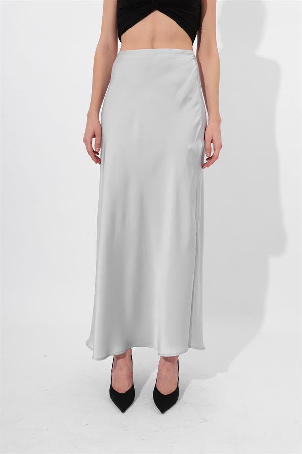 RYN Wholesale Satin Long Skirt Gray - Hobbs