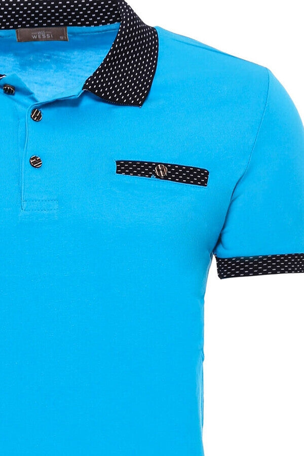 WSS Turquoise Polo Neck T-Shirt  - Singen