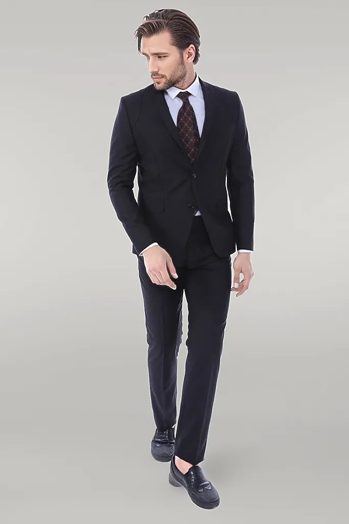 WSS Two Piece Slim Fit Black Men Suit  - Singen