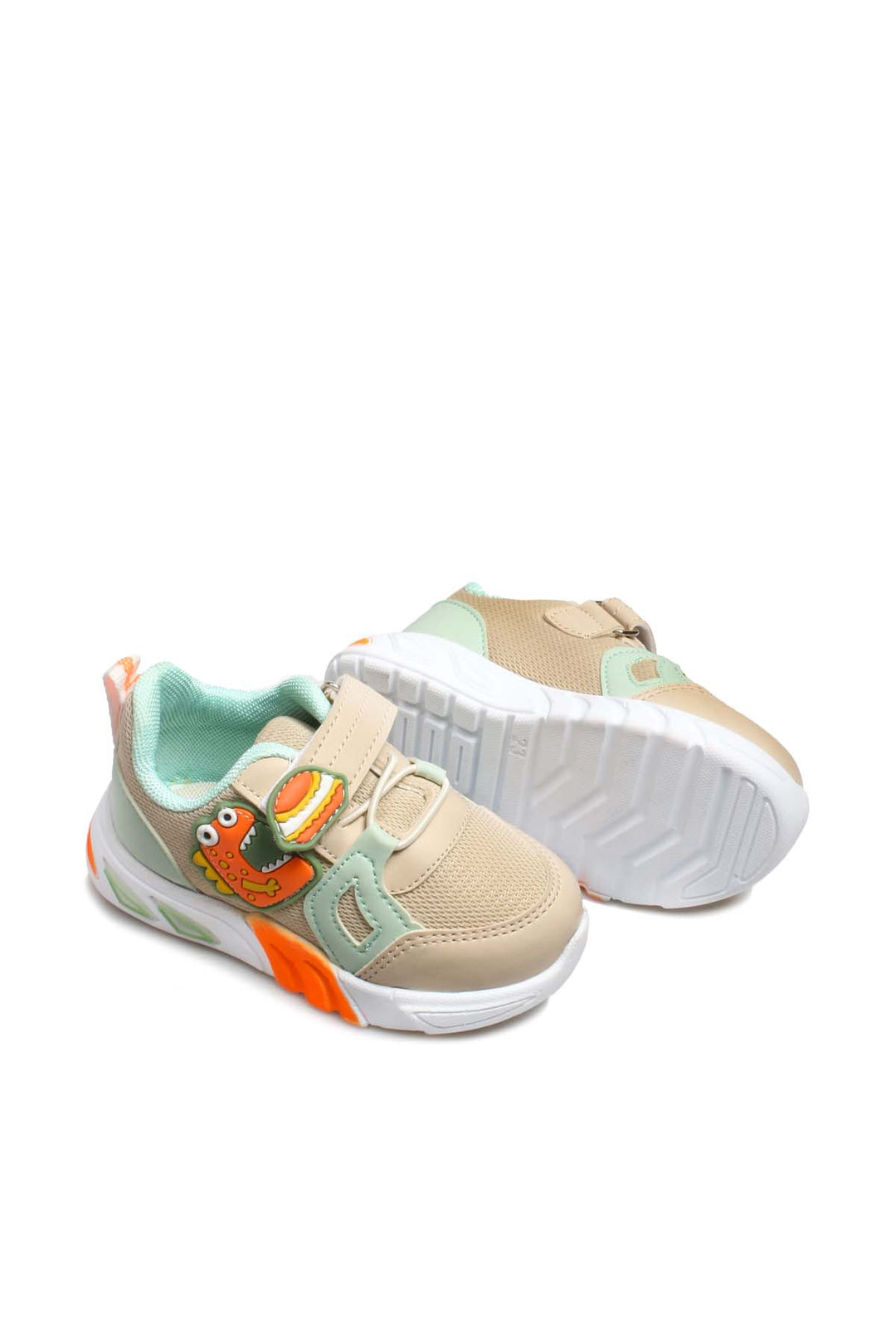 FST Unisex Kids Sneaker Shoes 461BA105 Beige Water Green Orange - Zacualtipán