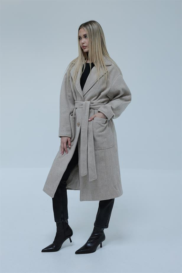 RYN Pocketed Coat - Beige - Martínez de la Torre