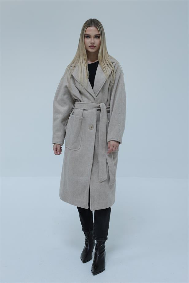 RYN Pocketed Coat - Beige - Martínez de la Torre