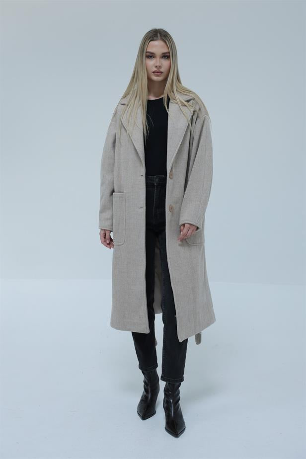 RYN Pocketed Coat - Beige - Martínez de la Torre