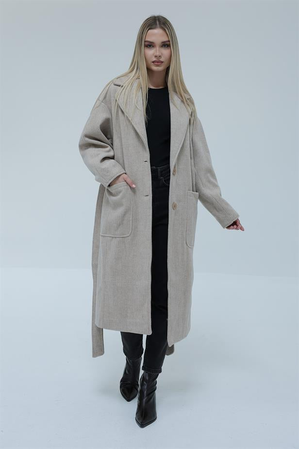 RYN Pocketed Coat - Beige - Martínez de la Torre