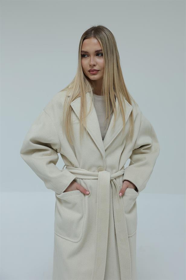 RYN Pocketed Stamp Coat - Stone - Ercolano