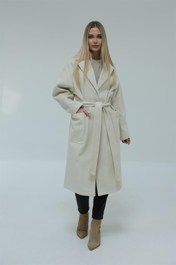 RYN Pocketed Stamp Coat - Stone - Ercolano