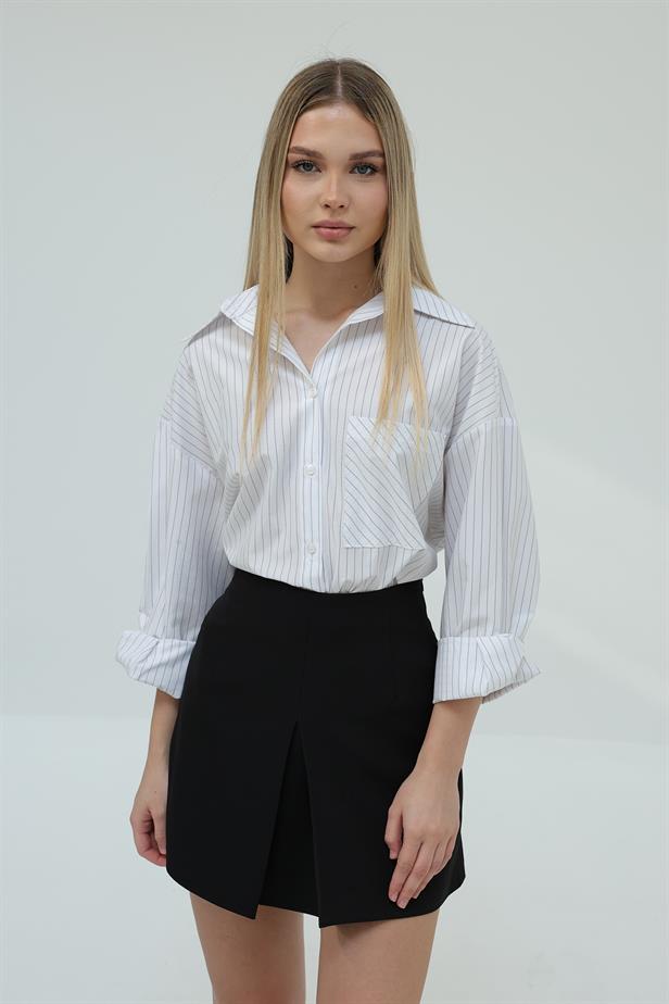 RYN Striped Pocket Shirt - White - San Antonio Abad