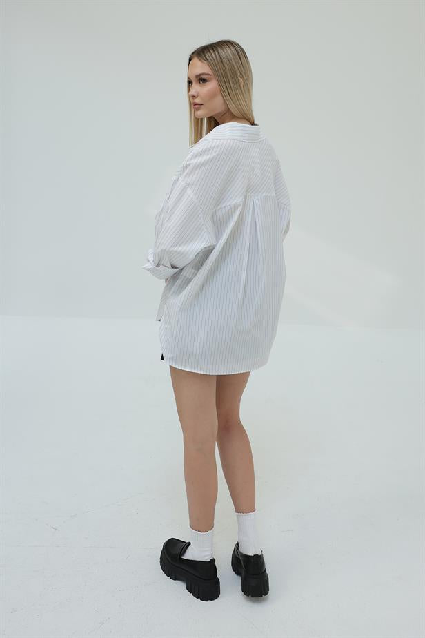 RYN Striped Pocket Shirt - White - San Antonio Abad