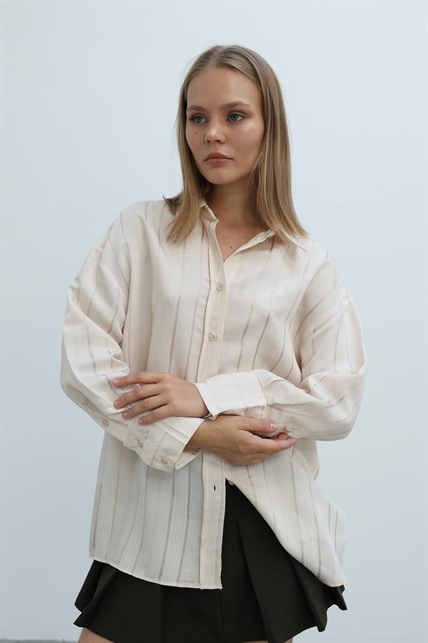 RYN Striped Shirt - Ecru - Bradenton