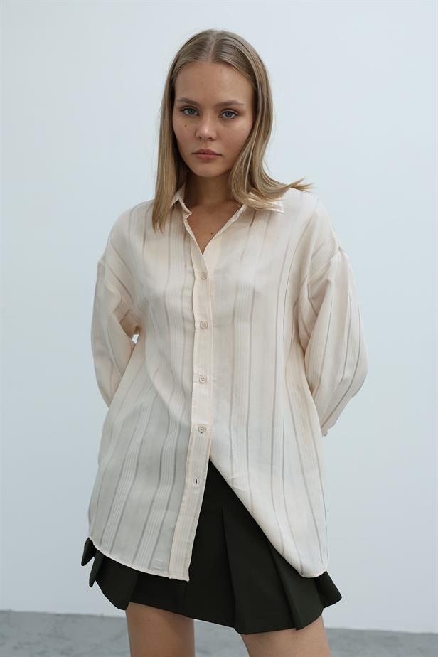 RYN Striped Shirt - Ecru - Bradenton