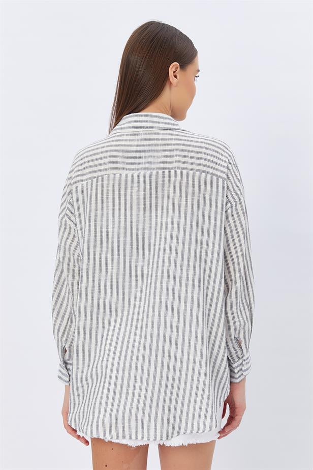 RYN Striped Shirt - NAVY - Erith