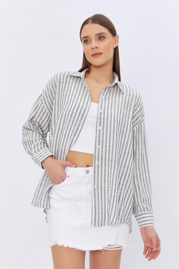 RYN Striped Shirt - NAVY - Erith