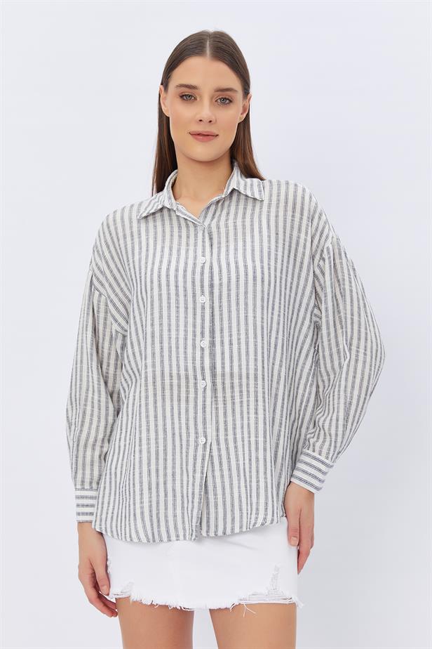 RYN Striped Shirt - NAVY - Erith