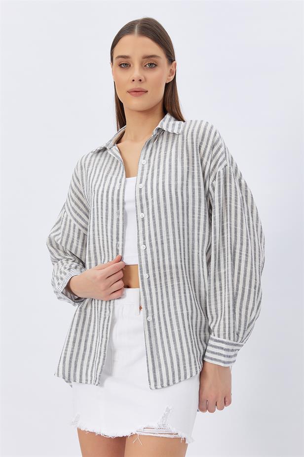 RYN Striped Shirt - NAVY - Erith