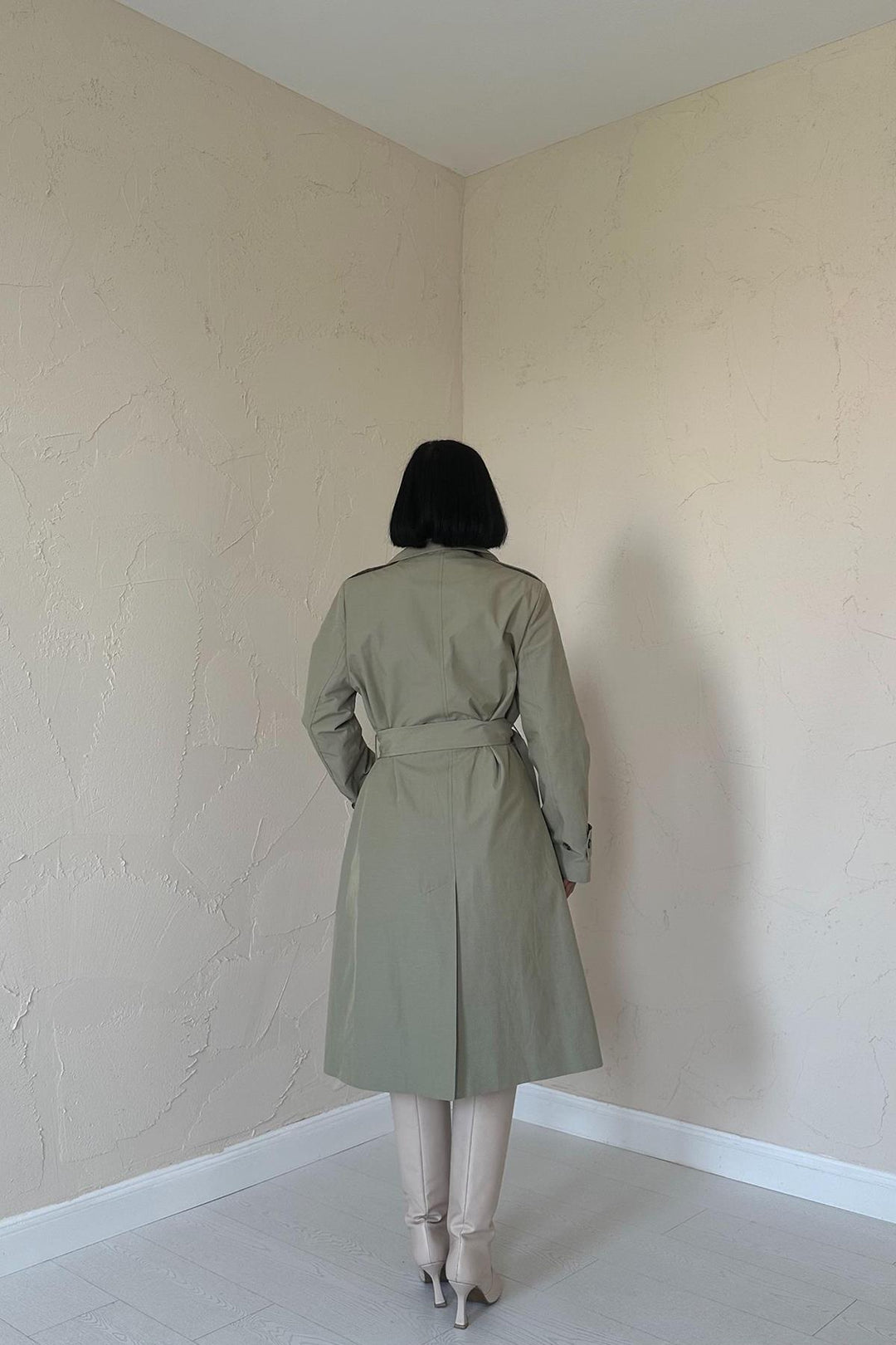 Els Long Sticeed Trench Poat - Khaki - Ciudad Guzmán