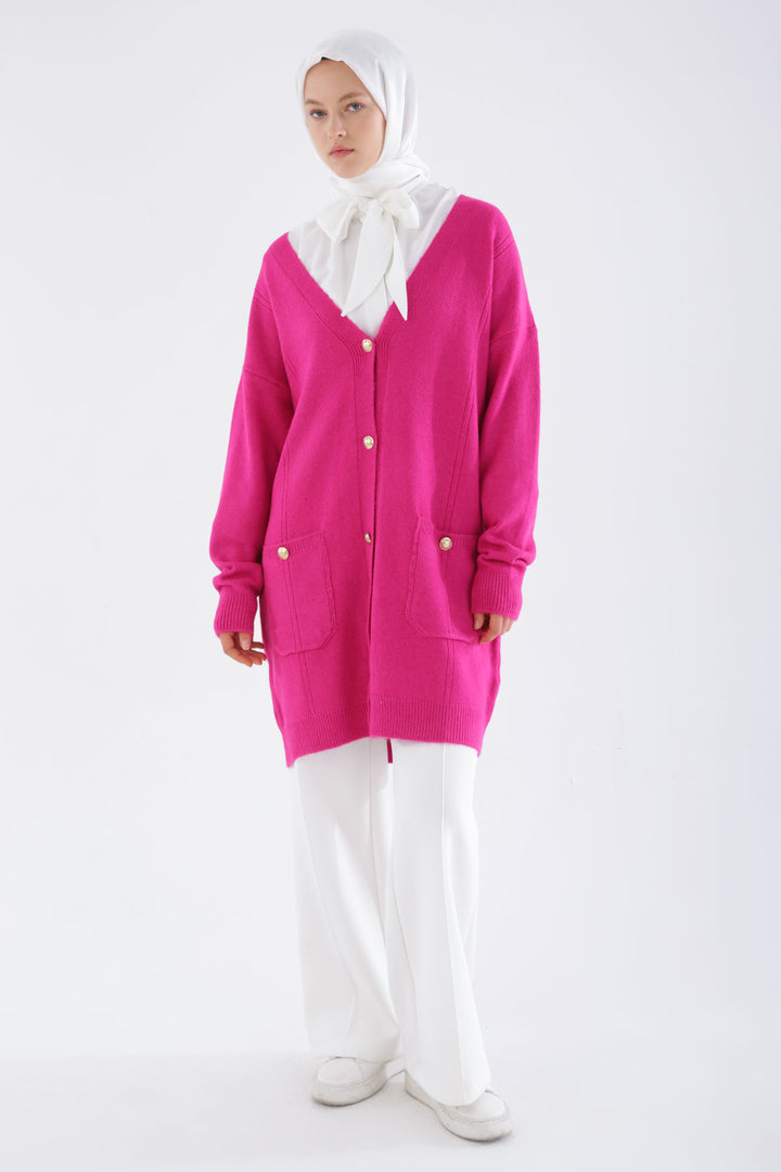 Tld Women Allday Fuchsia Coarder Kink Cardigan - évreux