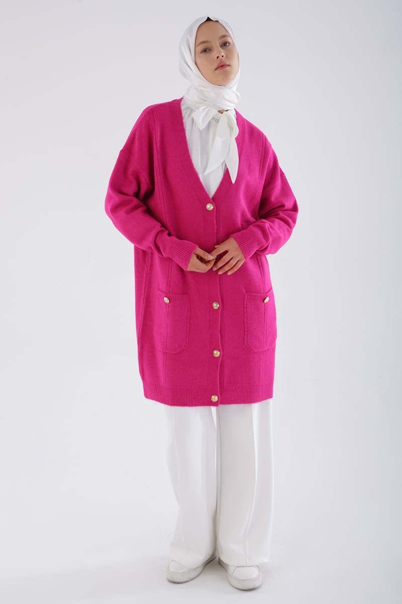 Tld Women Allday Fuchsia Coarder Kink Cardigan - évreux