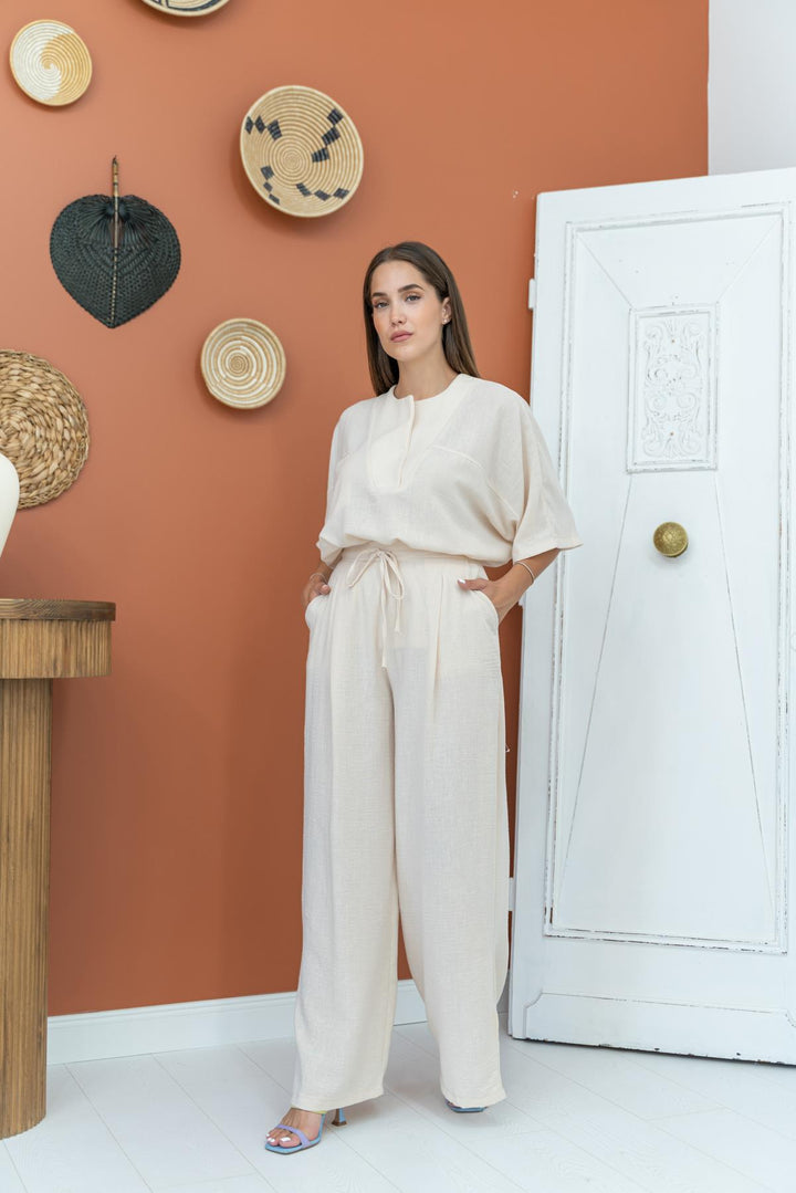 ELS V Neck Suit - Beige - Tuxtla