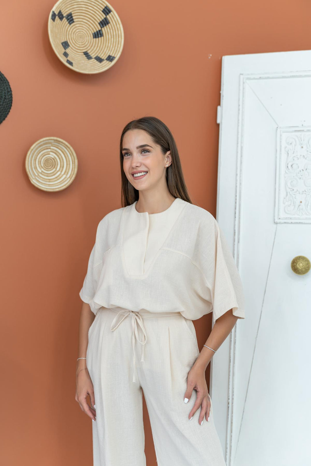 ELS V Neck Suit - Beige - Tuxtla