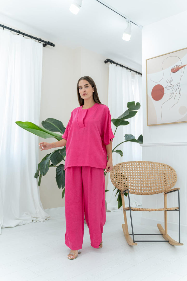 ELS V Neck Suit - Fuchsia - Cintalapa de Figueroa