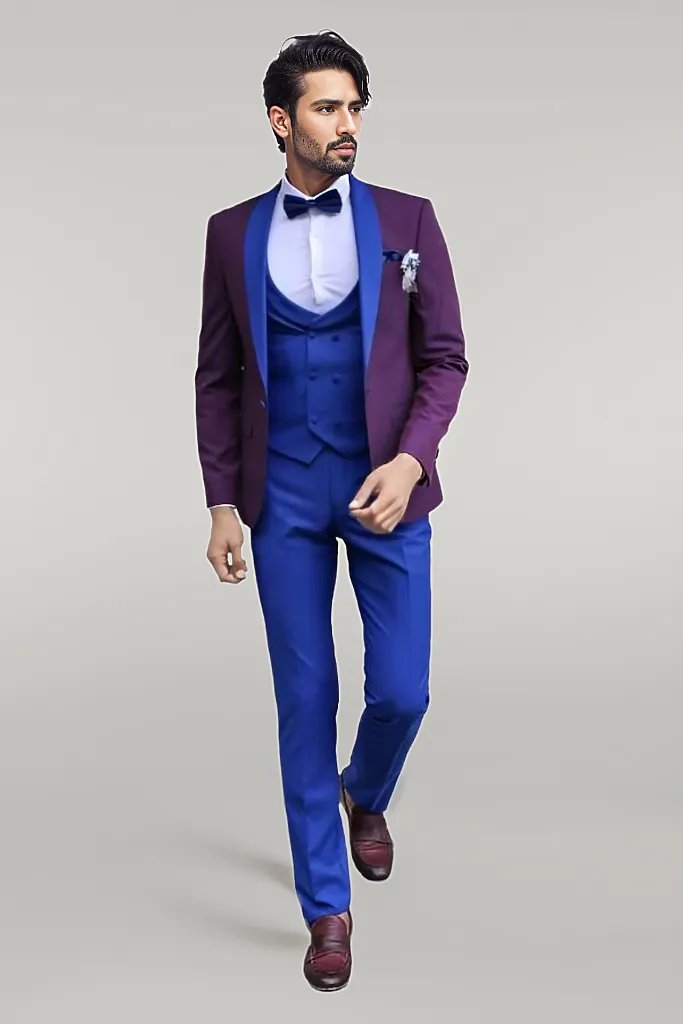 WSS Vested Combined Burgundy-Blue Tuxedo  - Singen