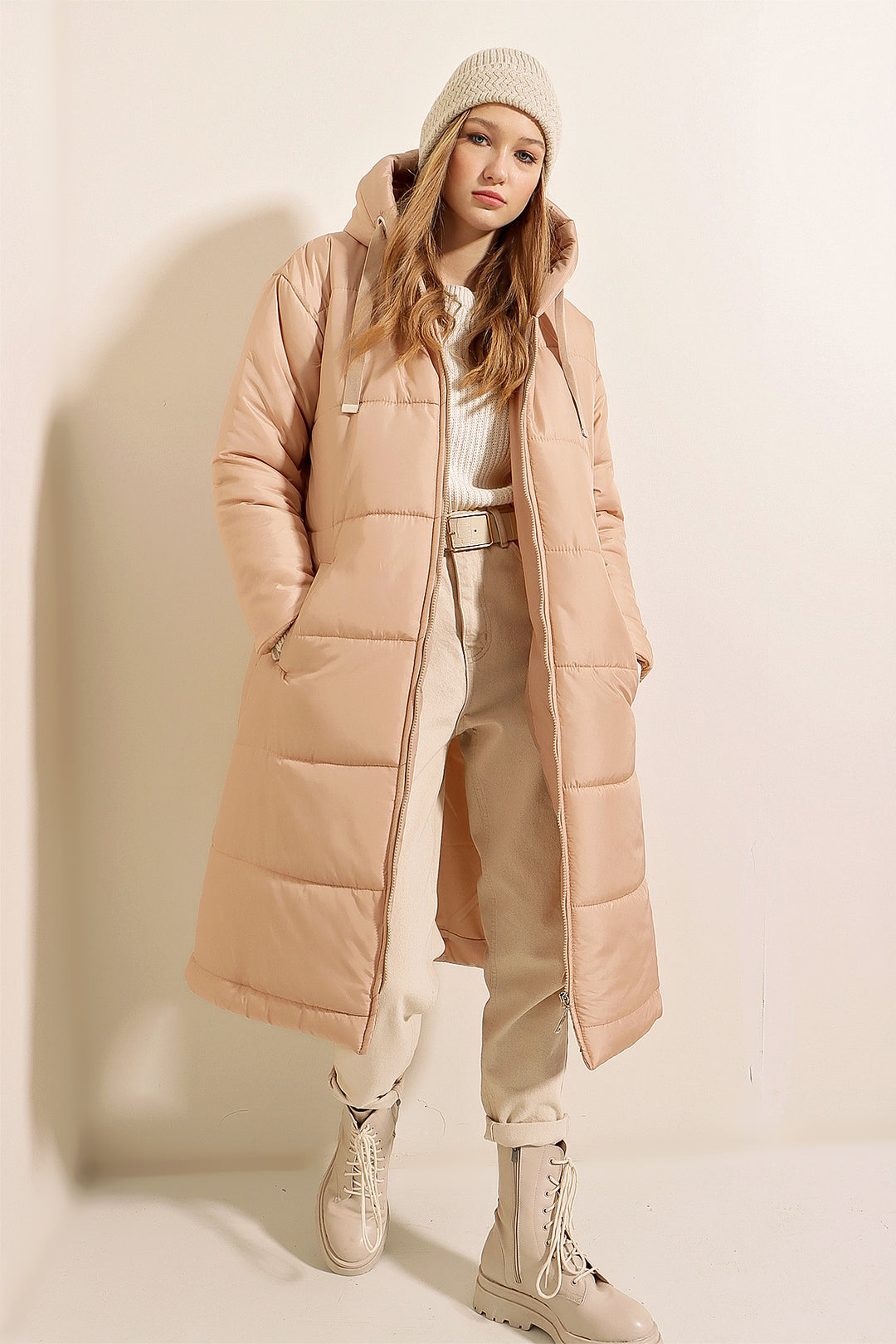 BGD Women Hooded Long Puffer Coat - Mink - Avondale