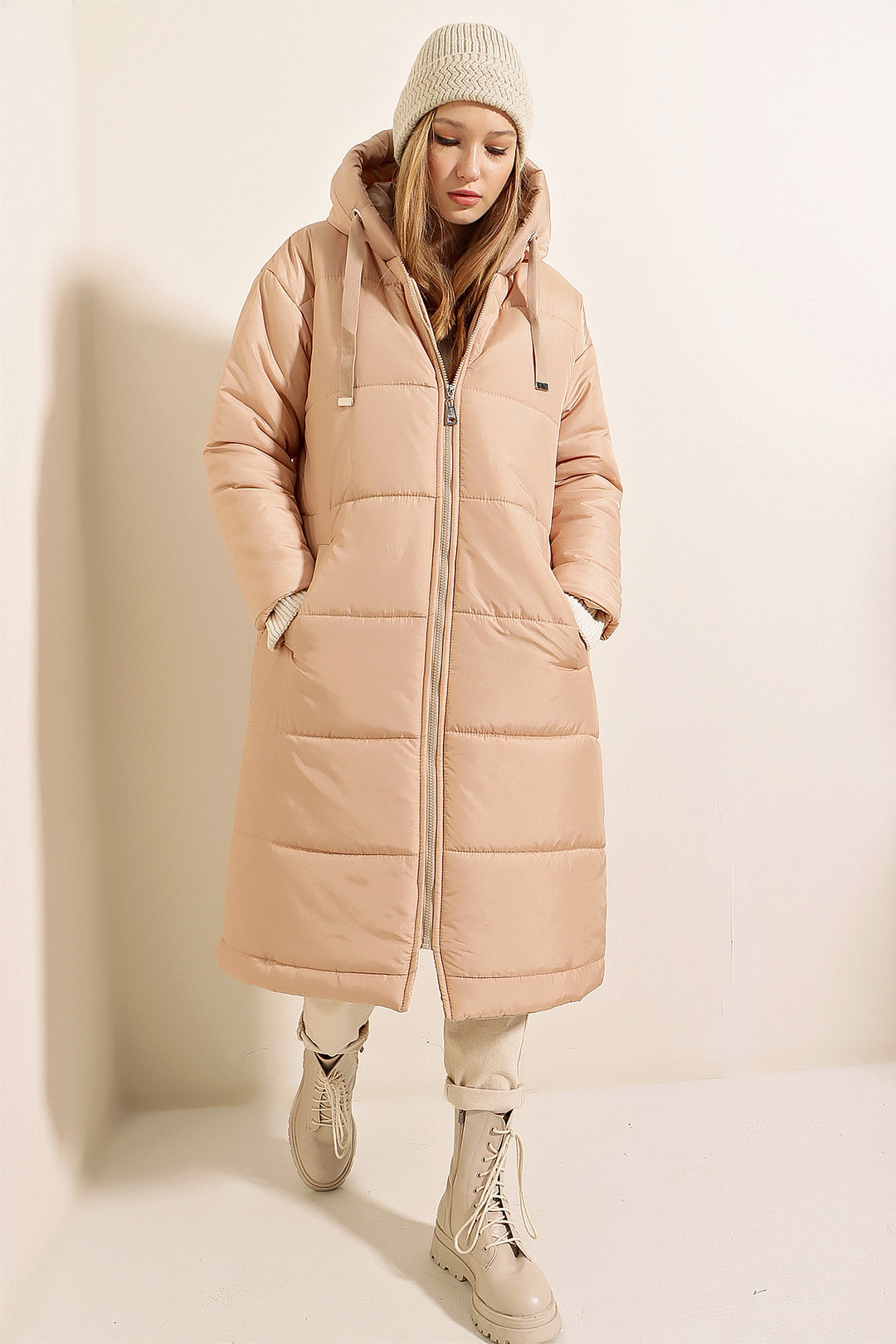 BGD Women Hooded Long Puffer Coat - Mink - Avondale