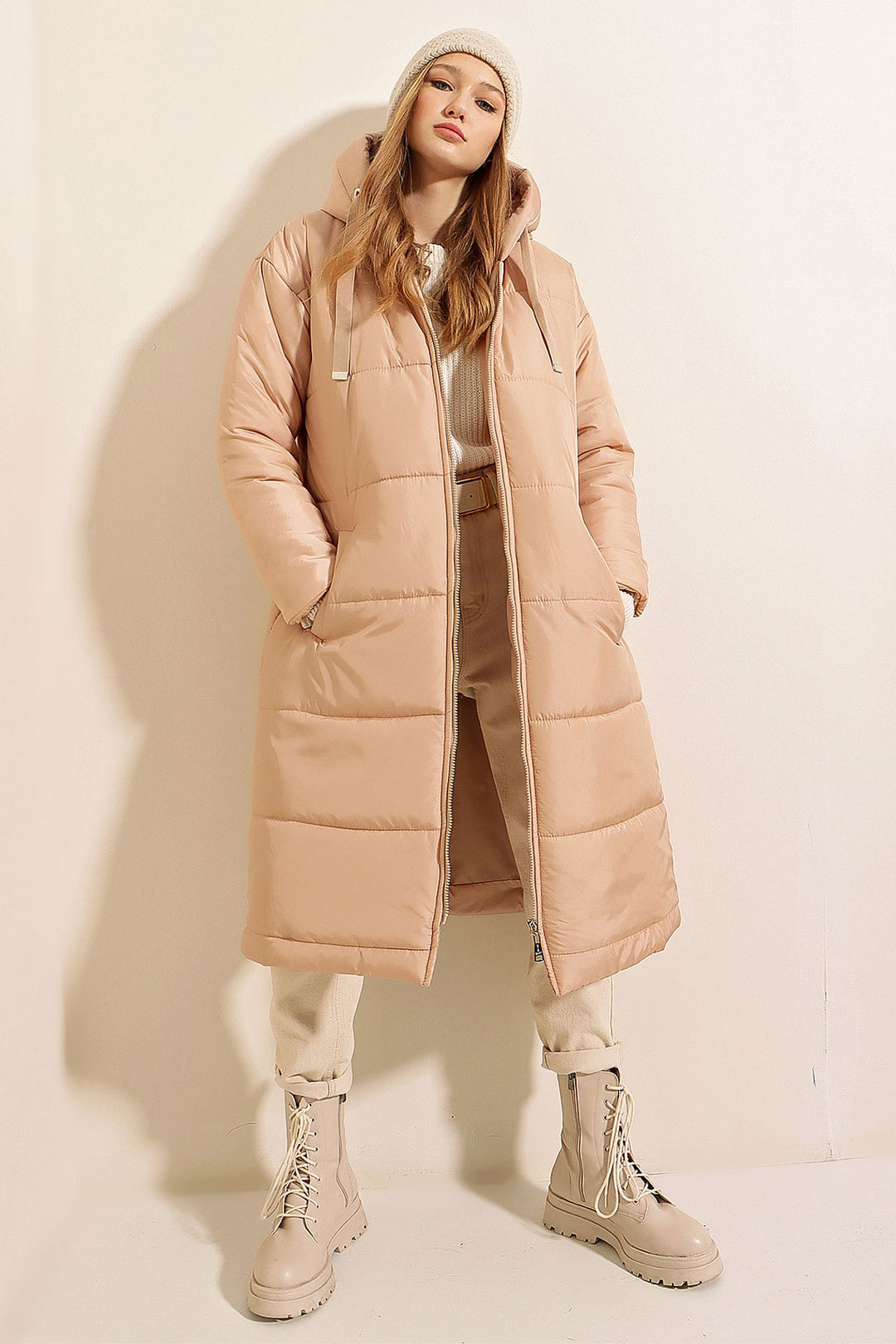 BGD Women Hooded Long Puffer Coat - Mink - Avondale