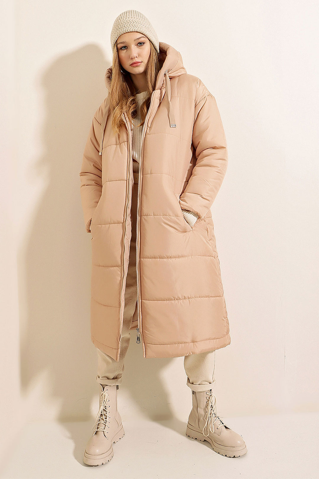 BGD Women Hooded Long Puffer Coat - Mink - Avondale