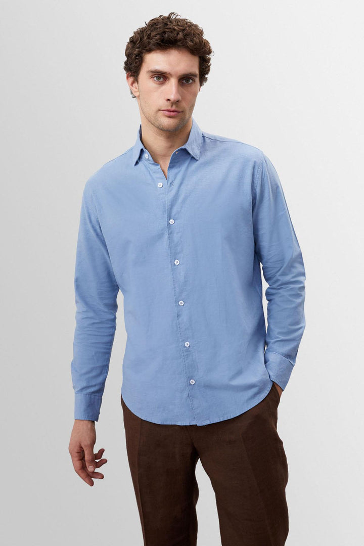 ANT Collar Button Detailed 100% Linen Men's Shirt - Lincoln