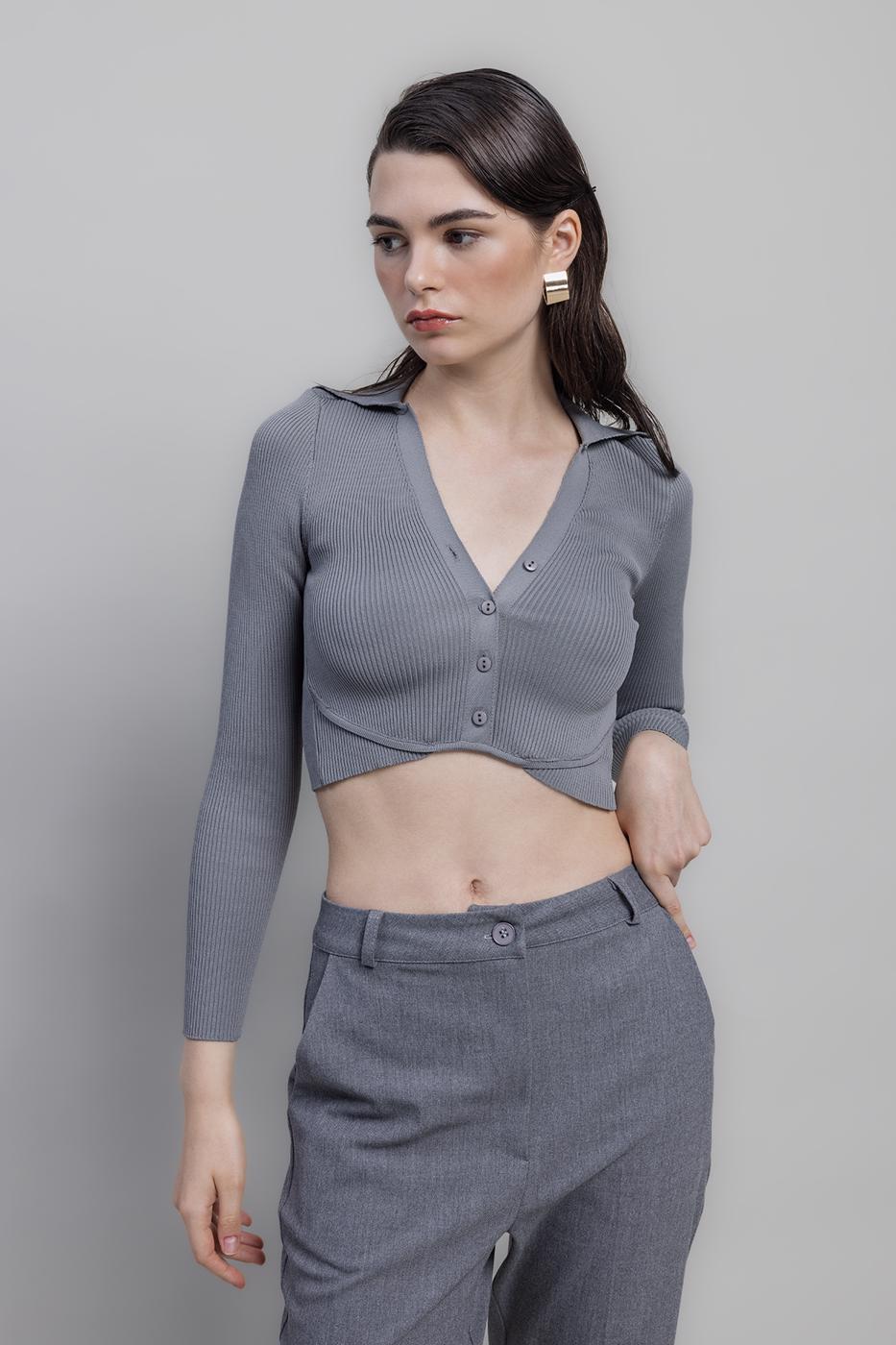 BSL Women Collared Crop Top - Yajalón