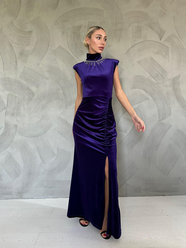 Robe ruée ornée d'Els en pierre - Purple - Zacatepec