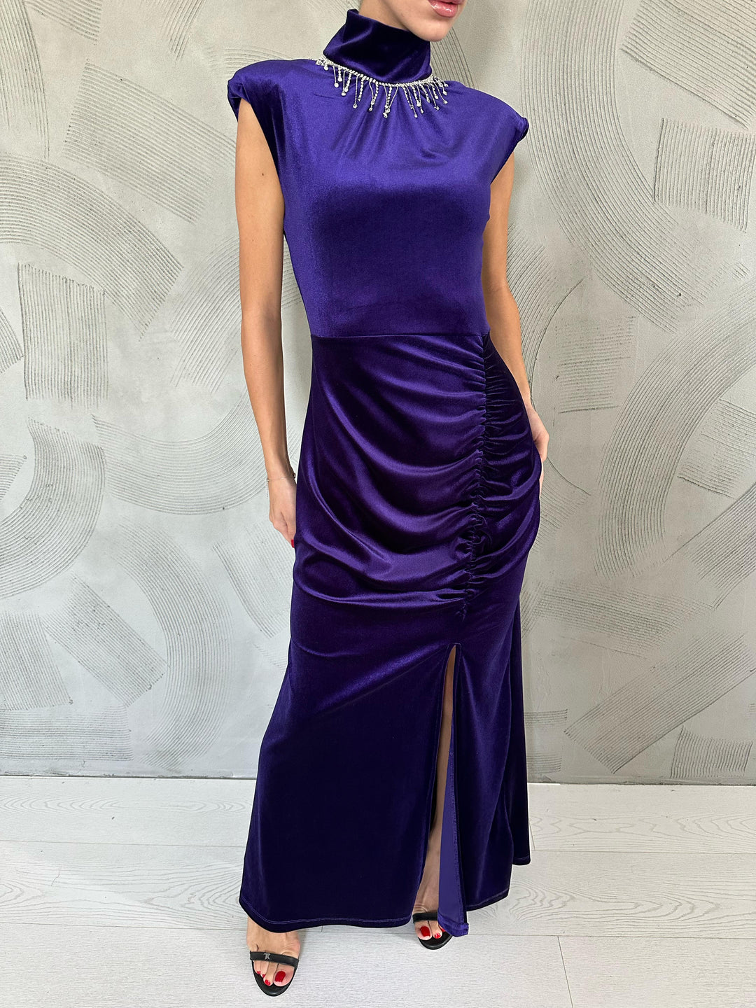 Robe ruée ornée d'Els en pierre - Purple - Zacatepec