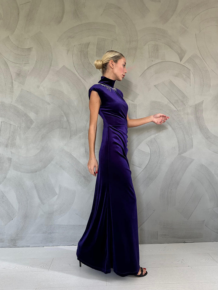 Robe ruée ornée d'Els en pierre - Purple - Zacatepec