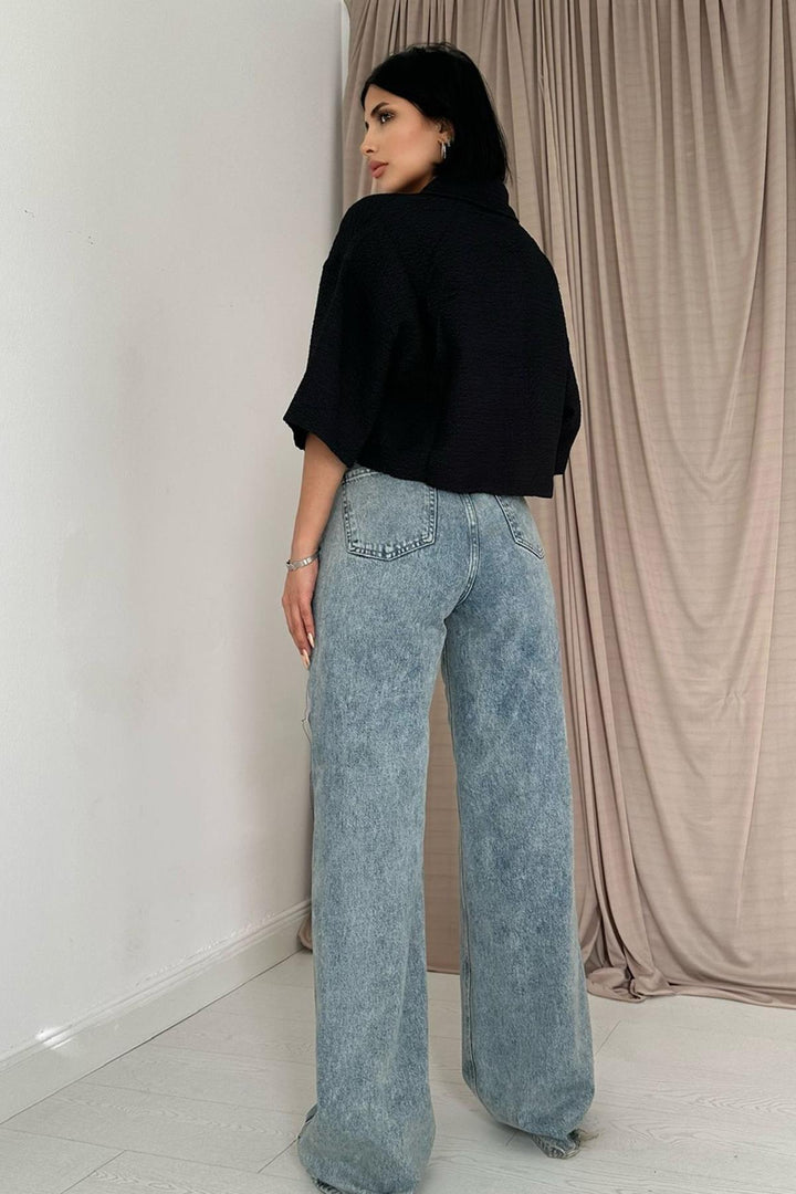 ELS Side Slit Jeans Pants - Snow Wash - Poti