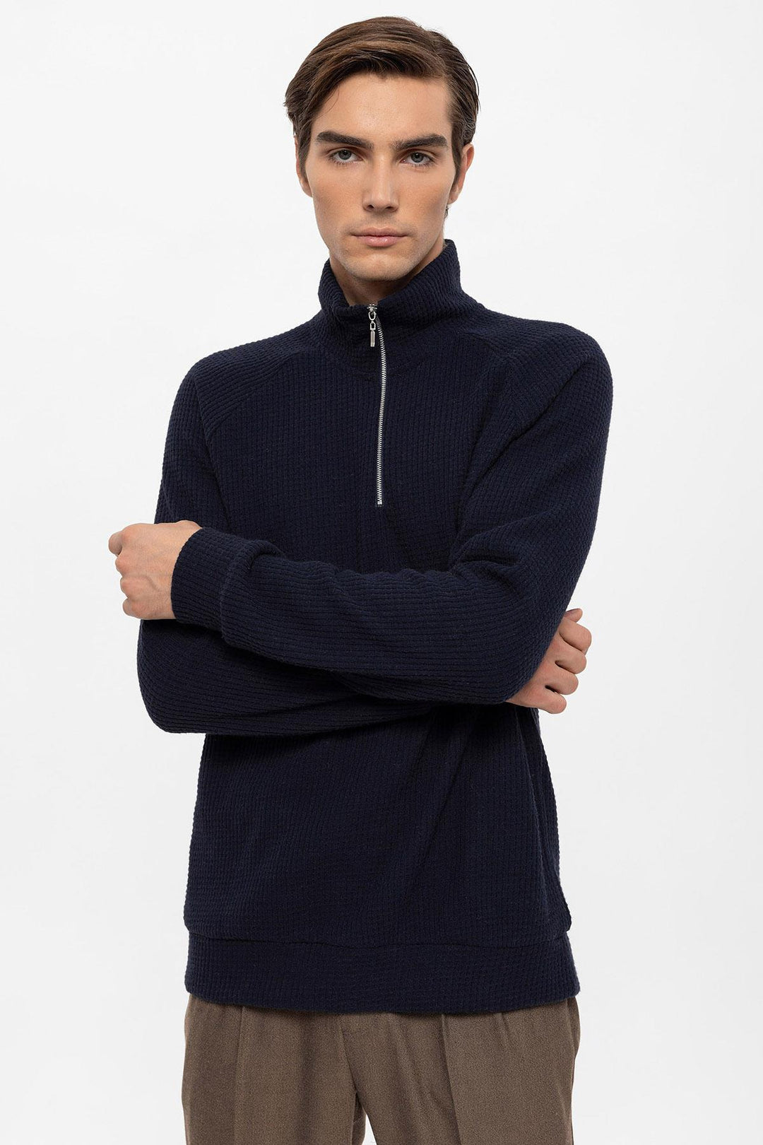 ANT Half Zipper High Collar Men's Sweater - Vitsyebsk