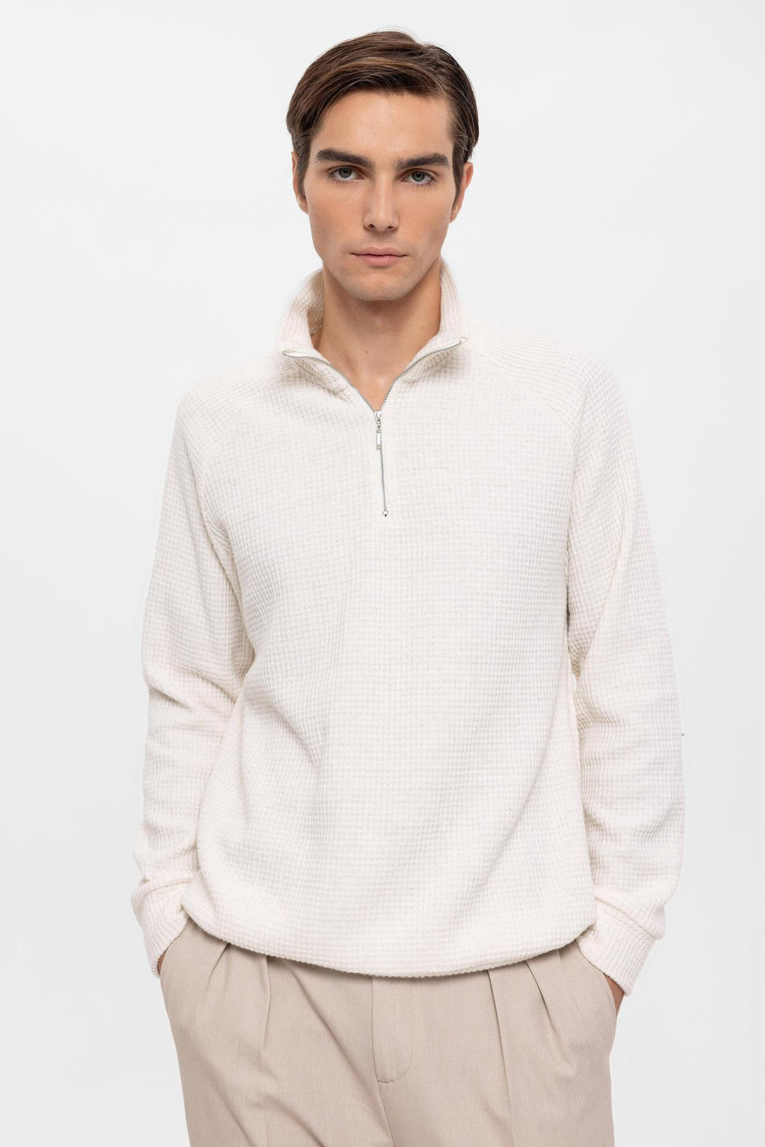 ANT Half Zipper High Collar Men's Sweater - Salisbury