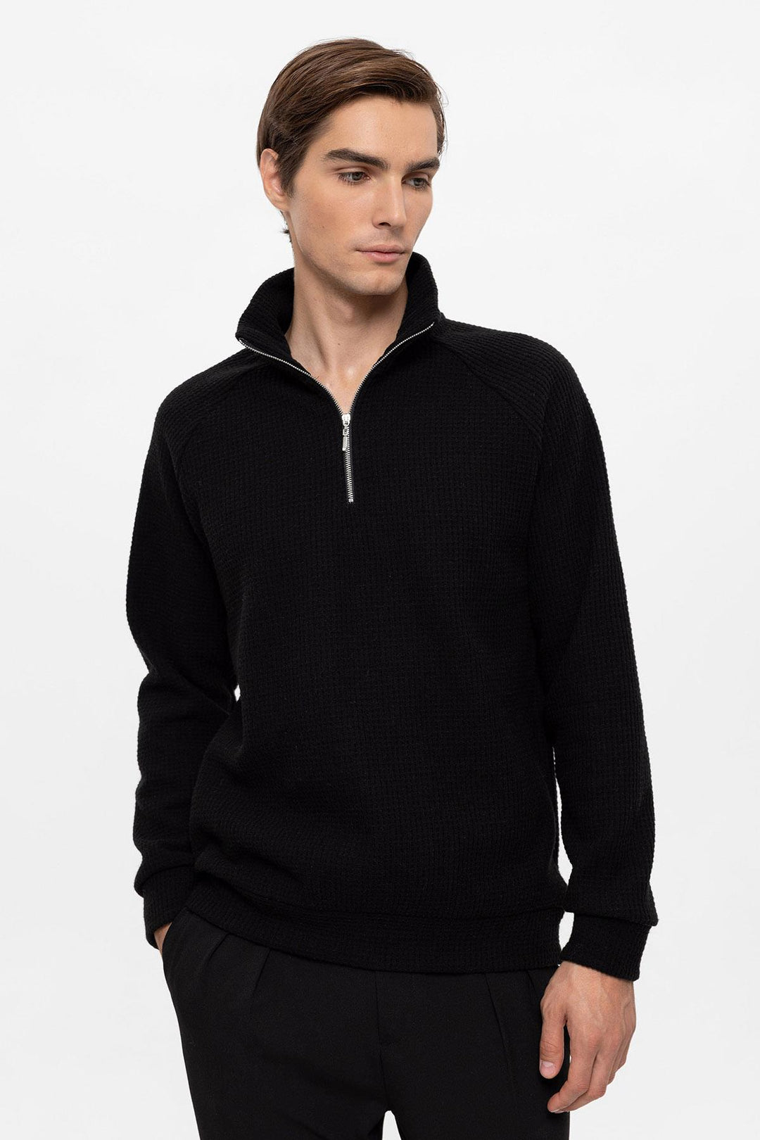 ANT Half Zipper High Collar Men's Sweater - Rowley Regis