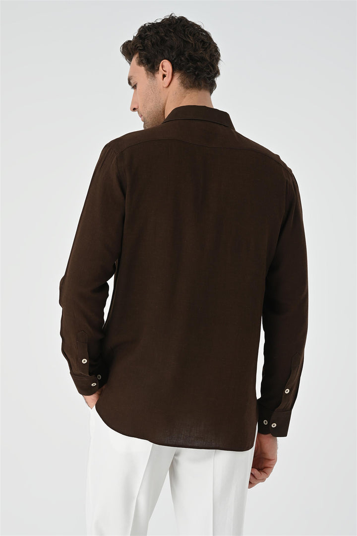 ANT Half Pat Button Closure Long Sleeve Men's Shirt - Mahilyow