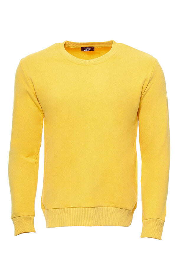 WSS Yellow Plain Circle Neck Sweatshirt  - Singen