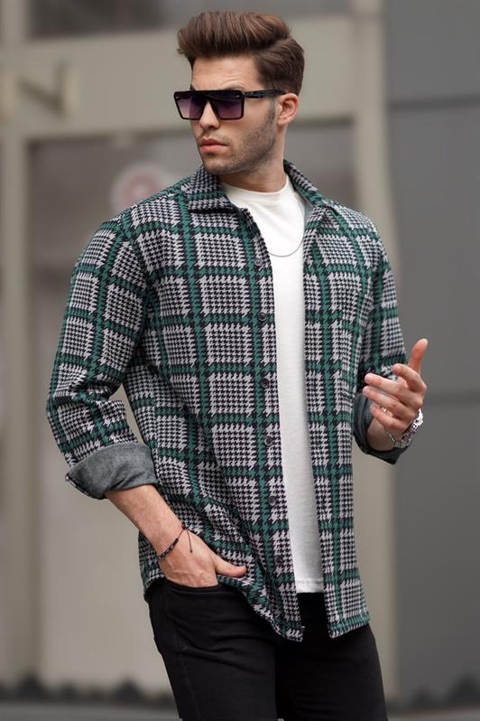 قميص MDX Green Plaid Lumberjack للرجال 6715 - Chaïdári