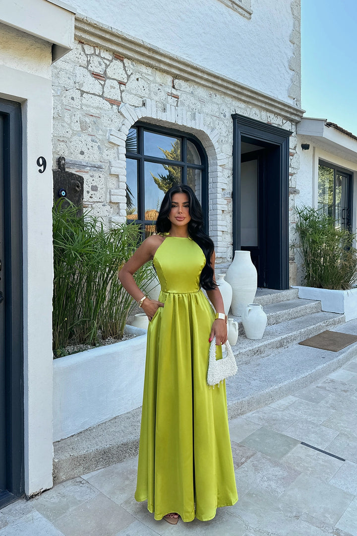 فستان EYY Women GREEN ANAIS بدون ظهر - Sanlúcar de Barrameda