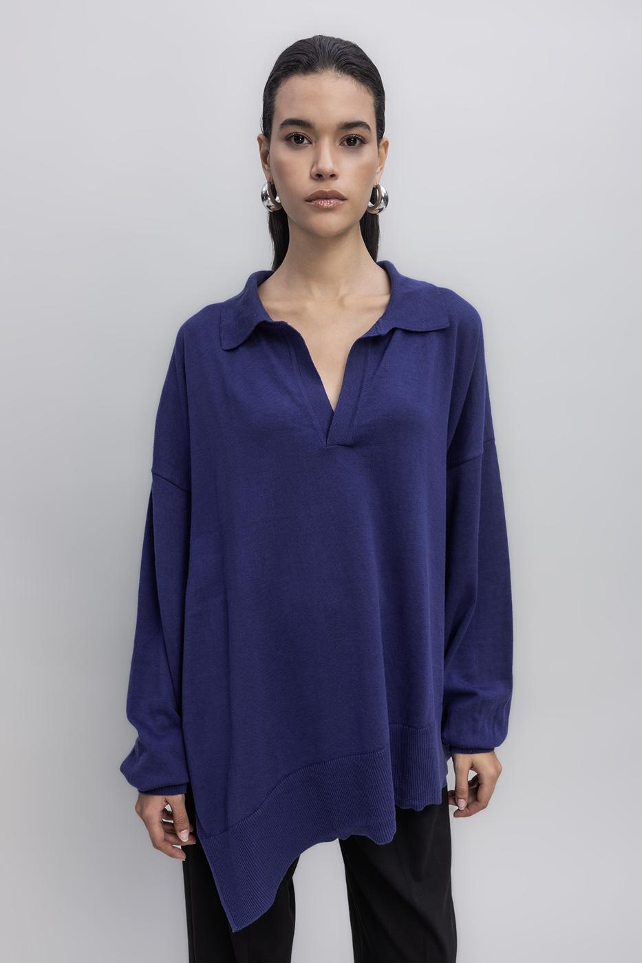 BSL Women Slit Detailed Oversized Pullover - Évora