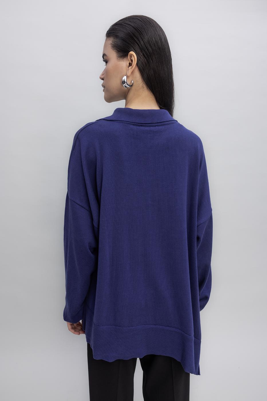 BSL Women Slit Detailed Oversized Pullover - Évora